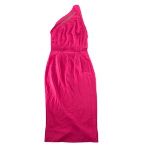 Bianca And Bridgett Dress Sz 6 US 2 Hot Pink Sheath One Shoulder Cocktail New